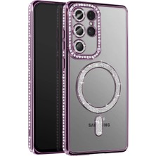 Flamex  Samsung Galaxy S26 Ultra Joke Simli Magneticsafe Kılıf - Derin Mor 017