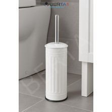 Berta Hijyen Vintage Tuvalet Fırçası Çizgili Paslanmaz Çelik Klozet Fırçası