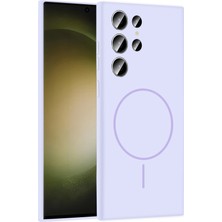 Flamex  Samsung Galaxy S23 Ultra Kılıf Jully Magsafe Kapak - Lila 017