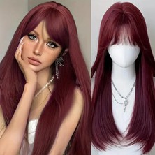 Aura Peruk New Sezon Kızıl Düz Perçemli Özel Vip Modelimiz