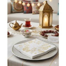 Dodomar Ramazan Varaklı Yaprak Model Altın Peçete 20 Parça - Ramazan Sofra Peçetesi