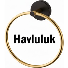 Tesitay Yuvarlak Havluluk Siyah Gold Renk