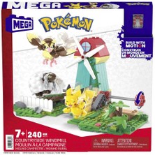 Flamex HKT21 Mega™ Pokémon™ Countryside Windmill - Yel Değirmeni Kasabası Seti 240 Parça +7