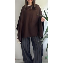 Lasorella Butik Kadın Kahverengi Panço Üst