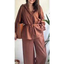 Lasorella Butik Kadın Kahverengi Koton Takım