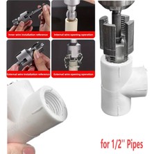 Depolife Pprc Pvc Boru Diş Açma Aparatı Tamir Onarım Montaj Için 1/2" Matkap Adaptörlü Tesisatcı Rayba Klavuz