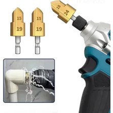 Depolife Pvc Boru Raybası Ağır Hizmet Tipi Boru Raybalama Matkap Uçları 3 Parça Kutulu Boru Pah Çapak Alma