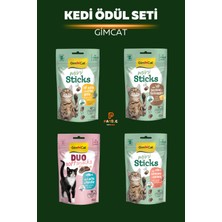 Gimcat Mini Stick Karışık Kedi Ödül Seti – 4 Farklı Lezzet