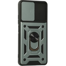 Marsilyan Xiaomi Poco F3 Kılıf Pars Lens Yüzüklü Silikon - Yeşil