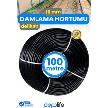 Depolife 100 Metre 16MM Deliksiz Damlama Hortumu Sulama Serinletme Bahçe Sera Tarla Bitki Ağaç Sulama Borusu