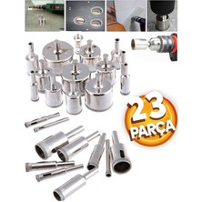 Depolife Elmaslı Boru Tipi Panc 23 Parça (3MM-65MM) Mermer Granit Fayans Cam Yuvarlak Delme Matkap Uyumlu