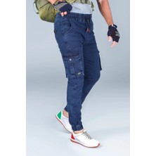 Modacix Kot Lacivert – Erkek Kot Jogger - Beli Lastikli Kargo Pantolon Fermuarsız