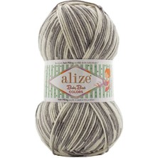 Alize Baby Best Colors (5 Adet) 8030 Gri-Krem Renkli El Örgü Ipliği