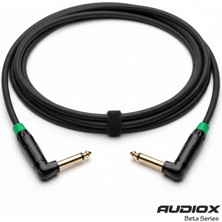 AUDIOX Beta Series | 6.3 mm L Tipi Jak → 6.3 mm L Tipi Jak Kablo (90° Açılı) | Enstrüman / Gitar / Pedal Bağlantı Ses Kablosu