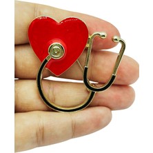 BB Bi Butik Shop Kalp ve Stetoskop Figürlü Tasarım Broş – Sağlık Temalı Şık Yaka Iğnesi