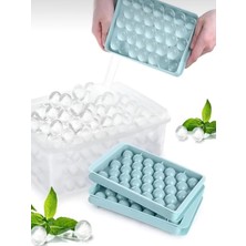 Tasarım Evi Küre Buz Kalıbı Kapaklı 33 Hazneli Yuvarlak Buz Kalıbı Kokteyl Sunum Buz Kalıbı