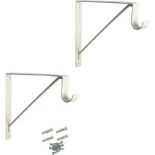 Depolife 25X25CM Metal Braket Raf Tutucu Fortmanto Demiri Askılık Borusu Takılabilir Duvar Montajlı 2 Adet