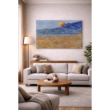 Artease Vincent Van Gogh Buğday Demetleri ve Yükselen Ay (1889) Kanvas Tablo