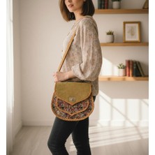 Elizi By Sevim Bohem Esintili Etnik Desenli Süet El ve Omuz Çantası