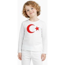 Mavimoure Unisex 23 Nisan 29 Ekim 10 Kasım'a Özel Ayyıldız ve Atatürk Baskılı Uzun Kol T-Shırt