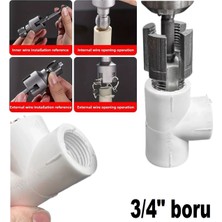 Depolife Pprc Pvc Boru Diş Açma Aparatı Tamir Onarım Montaj Için 3/4" Matkap Adaptörlü Tesisatcı Rayba Klavuz