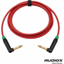 AUDIOX Beta Series | 6.3 mm L Tipi Jak → 6.3 mm L Tipi Jak Kablo (90° Açılı) | Enstrüman / Gitar / Pedal Bağlantı Ses Kablosu
