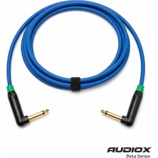 AUDIOX Beta Series | 6.3 mm L Tipi Jak → 6.3 mm L Tipi Jak Kablo (90° Açılı) | Enstrüman / Gitar / Pedal Bağlantı Ses Kablosu