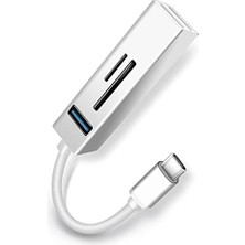 Brf BN08 ve Için 5 In 1 Alüminyum Type-C To USB 5gbps 3.0 Çoklayıcı Hafıza Kartı Okuyucu Otg