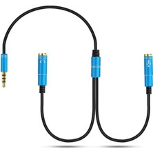 Brf 3.5mm Mikrofon Y Splitter Kablo | Kulaklık Mikrofon Ayırıcı | Pc Laptop Uyumlu 3.5mm Dönüştürücü (Siyah)