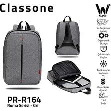 Brf PR-R164 Roma Serisi 15.6" Uyumlu Notebook Çantası -Gri