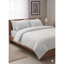 Alpateks Home 120X200CM Yataklara Özel Çizgili Pamuklu Saten Tek Kişilik Nevresim Takımı (Çarşafı Lastikli)