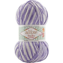 Alize Baby Best Colors (5 Adet) 8042 Lila-Krem Renkli El Örgü Ipliği