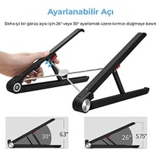 Brf Bix X1 Laptop Sehpası, Katlanabilir, Tablet Sehpası, Alüminyum Alaşım, Online Sınıf Çalışması, Duruşu Iyileştirme, Isı Dağılımı, iPad ve 10-15,6 Inç Olan Tüm Cihazlar ile Uyumlu. Siyah