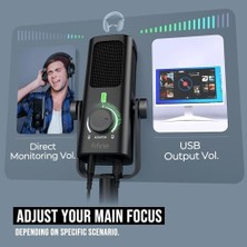 Brf Stüdyo Kayıt/bilgisayar Akışı Için Usb-Podcast-Kondenser-Mikrofon, Youtube Müzik Vokal Oluşturma Için Masaüstü-Metal-Mic, Monitör-Mix Ses Kontrolü, Düşük Kesim Anahtarı (Profıle3)
