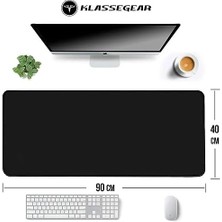 Brf Mouse Pad, Dikişli Kenar, Kaymaz Taban, Büyük Boy Pürüzsüz Yüzey, Baskısız Ofis Tipi Masa Koruyucu, Ergonomik Mouse Ped (90X40 cm - Xx Large, Siyah)