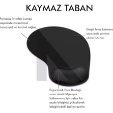 Brf - Bilek Destekli Mouse Pad | Konforlu, Kaymaz Taban, Ergonomik, Yumuşak, Ev,ofis (Siyah)