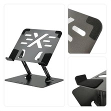 Brf Prexua Flexer Ayarlanabilir Ergonomik Laptop Standı - Tablet Standı - Metal - Siyah - FLX2320BL (Siyah)