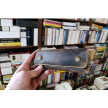 Mahfuz Crazy Gerçek Deri Tamamen El Emeği Özel Kalemleriniz Için Kalemlik Kalemkutu (15.5x6.5 )  NLU270