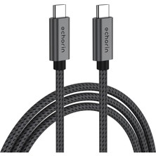 Brf 240W, 20 Gbps, 4K 60Hz, USB C'den USB C'ye, Örgülü Hızlı Şarj, Görüntü ve Veri Aktarım Kablosu Pd 3.2, 5A, 15, 16, 17, M2  Pro, Air, iPad Pro ve Galaxy S25, S24, S23 ile Uyumlu