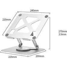 Brf Taşınabilir Katlanabilir Folding Alüminyum Notebook Stand Alüminyum Ayarlanabilir Açı ve Katlanabilir Portatif Rahat Kullanım 11 Inç 17 Inç Dizüstü Bilgisayar ve Laptop Stant | X2