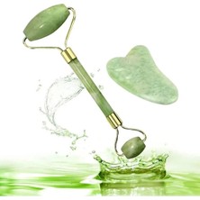 Tasarım Evi Yeşim %100 Doğal Taş Masaj Aleti ve Kalp Gua Sha Yüz Bakım Taşı