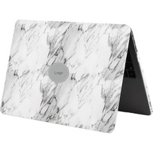 Brf Air M1 Kılıf 13 Inç Uyumlu Deri Kaolama Mermer Desenli Touchıd M1 Air A2337 A2179 A1932 Beyaz