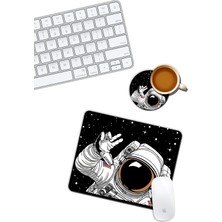 Brf Astronot ve Uzay Temalı Mouse Pad ve Bardak Altlığı Set