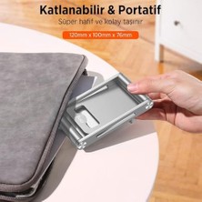 Brf Alüminyum Katlanabilir Metal Masaüstü Telefon Tutucu Standı Gümüş