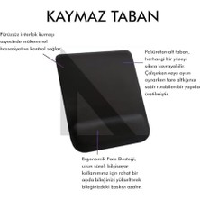 Brf - Dörtgen Bilek Destekli Mouse Pad | Konfor, Kaymaz Taban, Ergonomik, Yumuşak, Ev,ofis (Siyah)