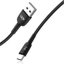 Brf K602 Safe USB - Type-C 3A Data ve Şarj Kablosu 1mt Siyah