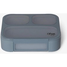 Citron Çatal ve Kaşıklı Bento Beslenme Kutusu Seti - Dusty Blue