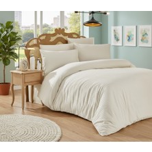 Alpateks Home 120X200CM Yataklara Özel Çizgili Pamuklu Saten Tek Kişilik Nevresim Takımı (Çarşafı Lastikli)