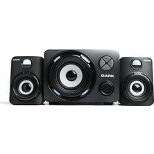 Brf Dark SP-214 11W Rms 7 Farklı Renk Titreşimli LED 2+1 Multimedia Speaker Hoparlör (DK-AC-SP214)