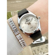 Daniel Klein Kordonu Siyah Deri Kadın Kol Saati ve Bileklik